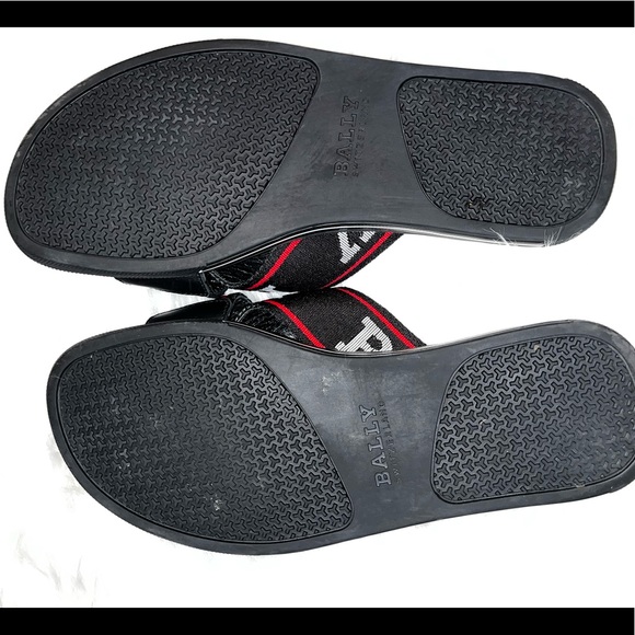 BALLY BONKS WEBBING LOGO CRISS CROSS MEN'S SLIDE SANDALS Sz. 7US/6EU/40FR - Picture 3 of 5
